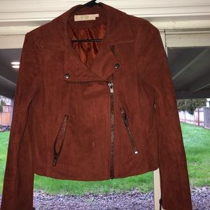 ASTR suede jacket burnt orange color